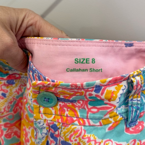 🦄💕 Lilly Pulitzer Callahan Cotton Shorts in Written in the Sun - Size 8 - Picture 2 of 3